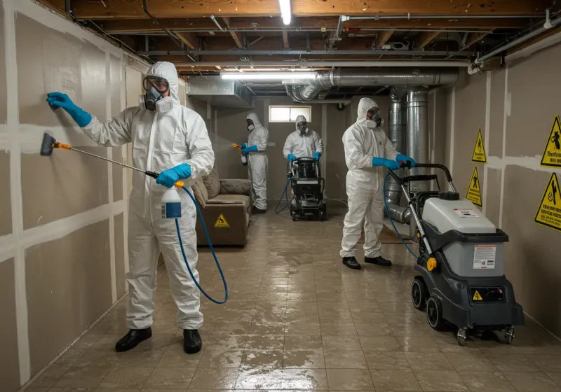 Basement Moisture Removal and Structural Drying process in Wheatland, WY
